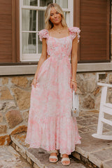 Romantic Notion Floral Cutout Maxi Dress