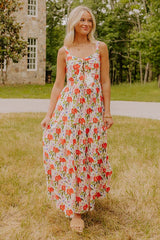 Life In Full Bloom Front Tie Maxi Dress