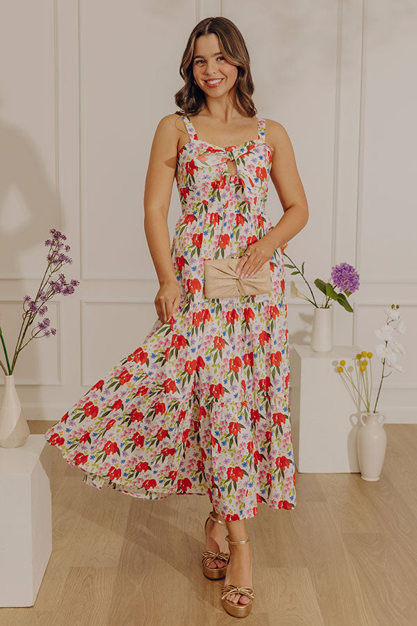 Life In Full Bloom Front Tie Maxi Dress