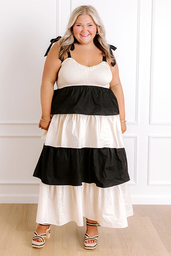 Formal Flair Tiered Midi Dress Curves