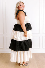 Formal Flair Tiered Midi Dress Curves