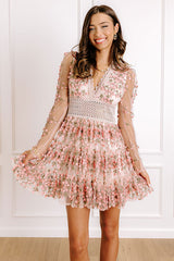 Garden Gathering Floral Embroidered Mini Dress