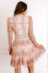 Garden Gathering Floral Embroidered Mini Dress