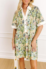 Tropical Blooms Floral Mini Dress