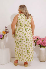 Ivy Brunch Linen-Blend Midi Dress Curves