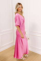 Martini Muse Satin Midi Dress in Violet