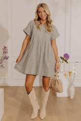 Charming Glance Stripe Mini Dress in Hunter Green