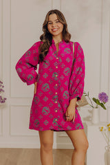Heartfelt Harmony Floral Jacquard Mini Dress