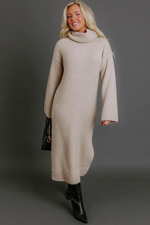 Cozy Charm Knit Sweater Midi Dress