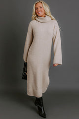 Cozy Charm Knit Sweater Midi Dress