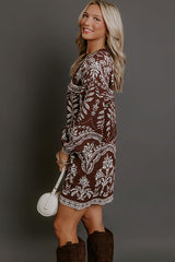 Next Chapter Floral Knit Sweater Mini Dress