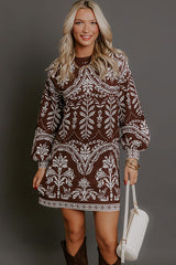 Next Chapter Floral Knit Sweater Mini Dress