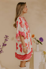 Petal Coast Floral Mini Dress in Pink