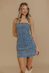 Rooftop in Bloom Denim Mini Dress