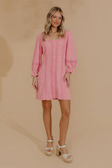 Delicate Details Lace Trim Mini Dress