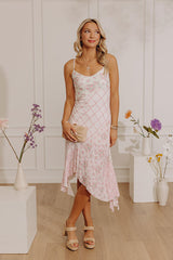 Sweet Petals Color Block Floral Midi Dress