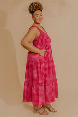 Bright Side Smocked Gingham Maxi Dress Curves