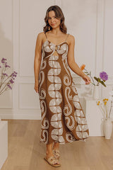 Boho Muse Midi Dress in Mocha