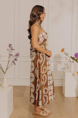 Boho Muse Midi Dress in Mocha