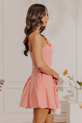 Giggles And Grace Poplin Mini Dress in Coral Pink