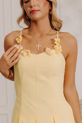 Giggles And Grace Poplin Mini Dress in Yellow