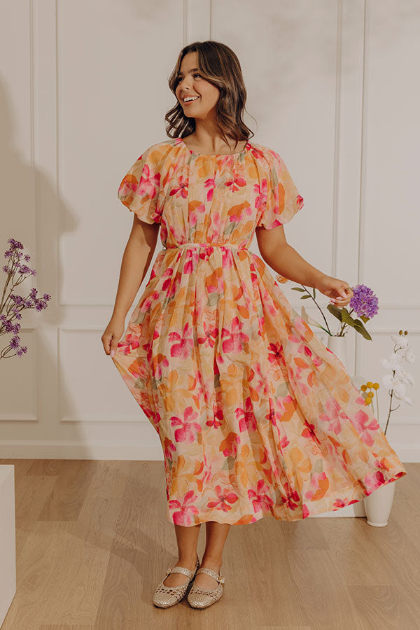 Hibiscus Daydream Floral Midi Dress
