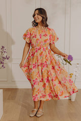 Hibiscus Daydream Floral Midi Dress