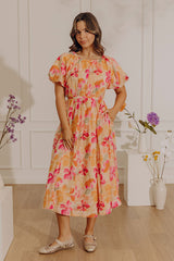 Hibiscus Daydream Floral Midi Dress