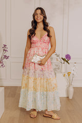 Watercolor Dreams Floral Tiered Maxi Dress