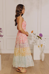 Watercolor Dreams Floral Tiered Maxi Dress