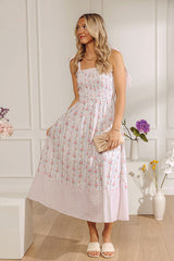 Sweet Fields Floral Smocked Midi Dress