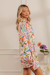 Resort Life Satin Button Down Mini Dress