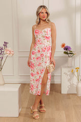 Peony Kisses Eyelet Lace Up Midi Dress