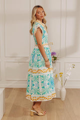Trip To Crete Floral Button Down Midi Dress