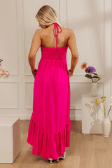 Cheerfully Chic High-Low Midi Dress