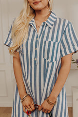 Yacht Club Chic Stripe Mini Dress in Navy