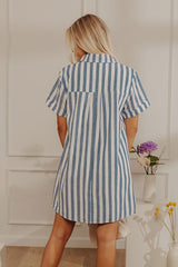 Yacht Club Chic Stripe Mini Dress in Navy