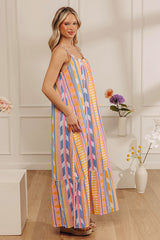 Bali Girls Trip Stripe Woven Maxi Dress