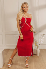 Kiss And Tell Linen-Blend Midi Dress