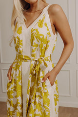 Vacay Bliss Floral Maxi Dress in Chartreuse