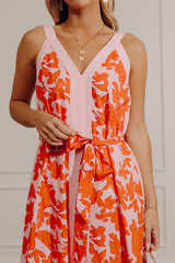 Vacay Bliss Floral Maxi Dress in Tangerine