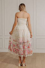 Whispered Blossoms Floral Eyelet Midi Dress