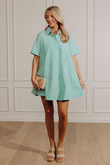 Fresh Lines Stripe Mini Dress in Green