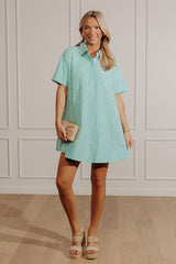 Fresh Lines Stripe Mini Dress in Green