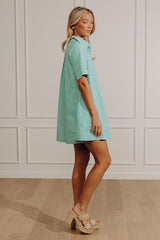 Fresh Lines Stripe Mini Dress in Green
