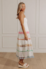 Twirl On The Terrace Eyelet Tiered Midi Dress