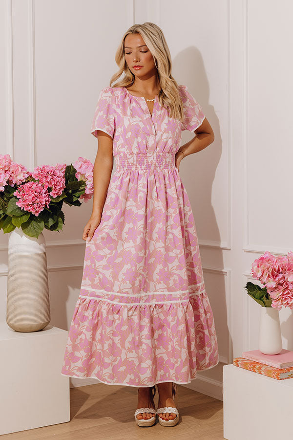 Santorini Bliss Floral Maxi Dress in Violet