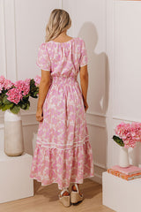 Santorini Bliss Floral Maxi Dress in Violet