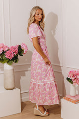 Santorini Bliss Floral Maxi Dress in Violet