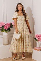City Of Flowers Pleated Midi Dress